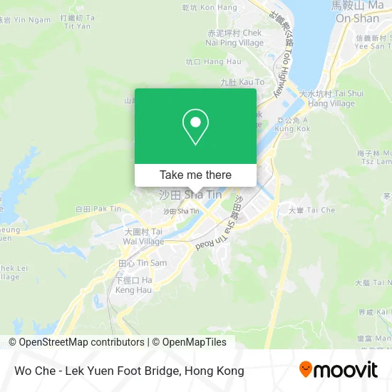 Wo Che - Lek Yuen Foot Bridge map