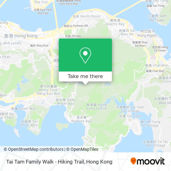 Tai Tam Family Walk - Hiking Trail map