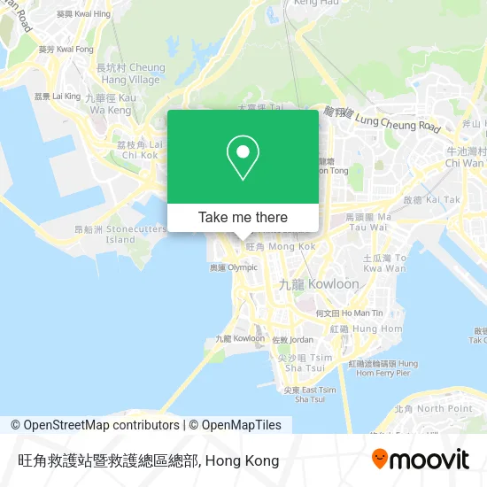 旺角救護站暨救護總區總部地圖