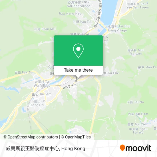 威爾斯親王醫院癌症中心地圖