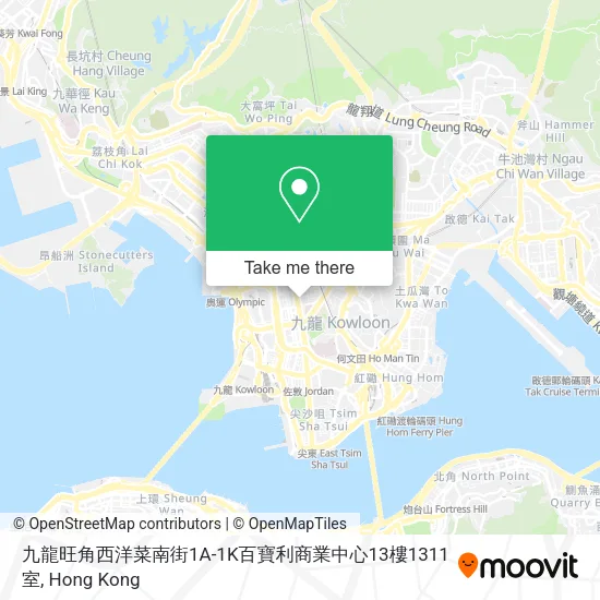 九龍旺角西洋菜南街1A-1K百寶利商業中心13樓1311室地圖