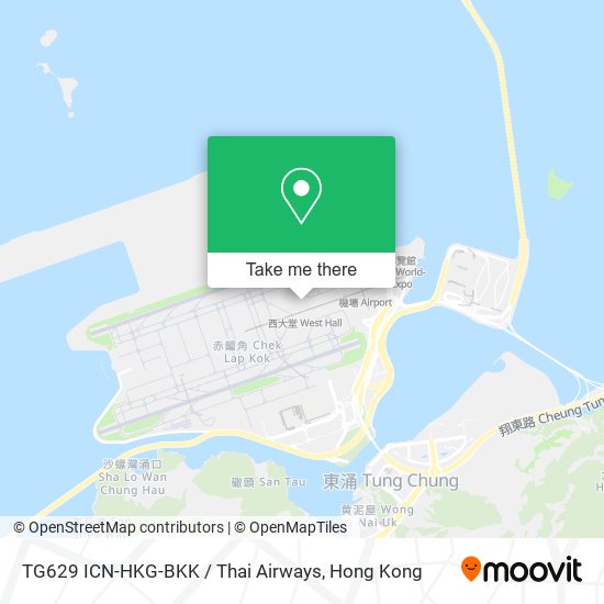 TG629 ICN-HKG-BKK / Thai Airways地圖