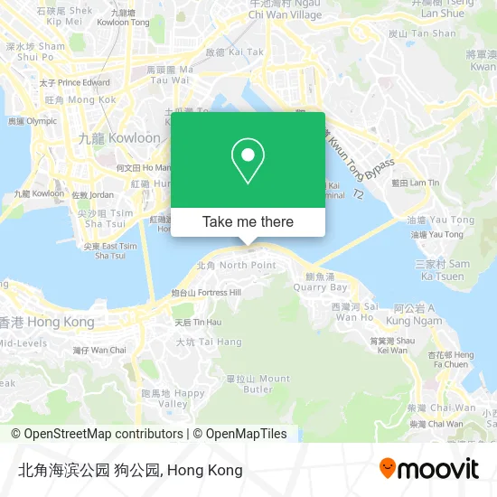北角海滨公园 狗公园 map