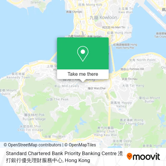 Standard Chartered Bank Priority Banking Centre 渣打銀行優先理財服務中心地圖