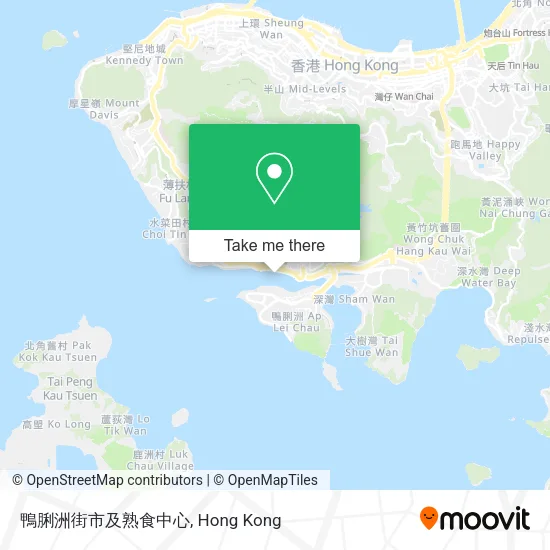 鴨脷洲街市及熟食中心地圖