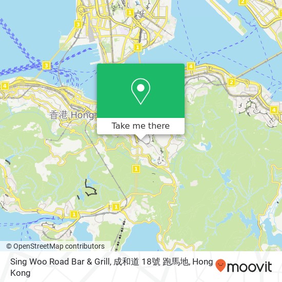 Sing Woo Road Bar & Grill, 成和道 18號 跑馬地 map