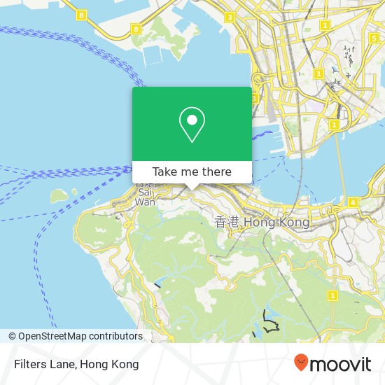 Filters Lane, 堅道 111號 中環 map