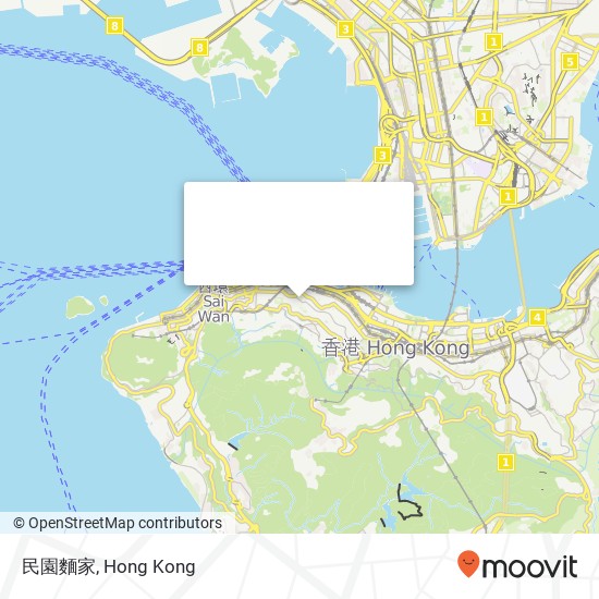 民園麵家, 伊利近街 中環 map