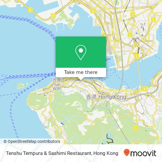 Tenshu Tempura & Sashimi Restaurant, 九如坊西 中環 map