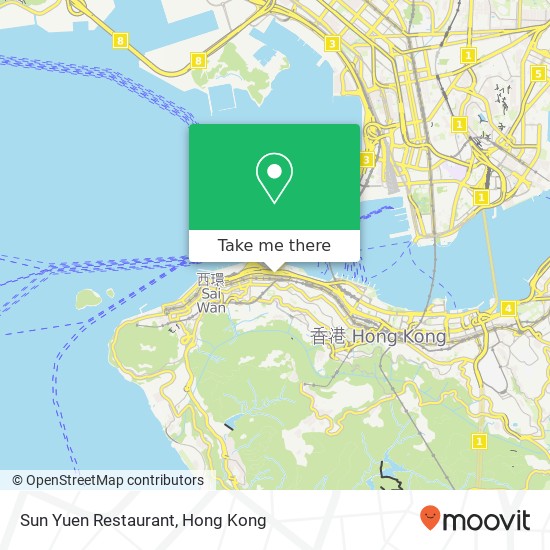 Sun Yuen Restaurant, 皇后大道中 上環 map