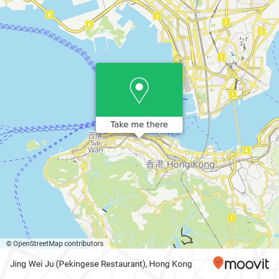 Jing Wei Ju (Pekingese Restaurant), 卑利街 中環地圖