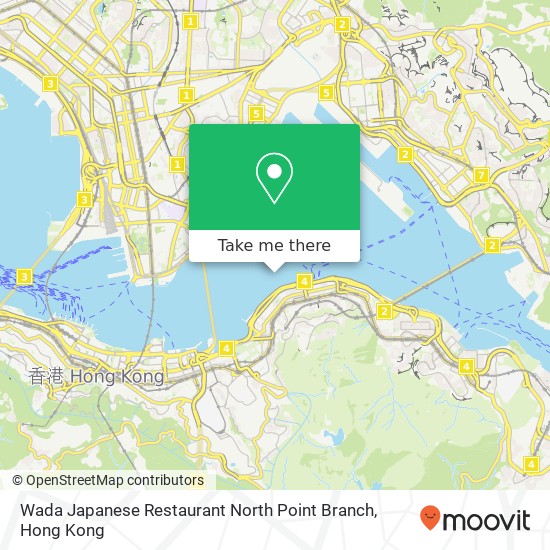 Wada Japanese Restaurant North Point Branch, 渣華道 北角 map