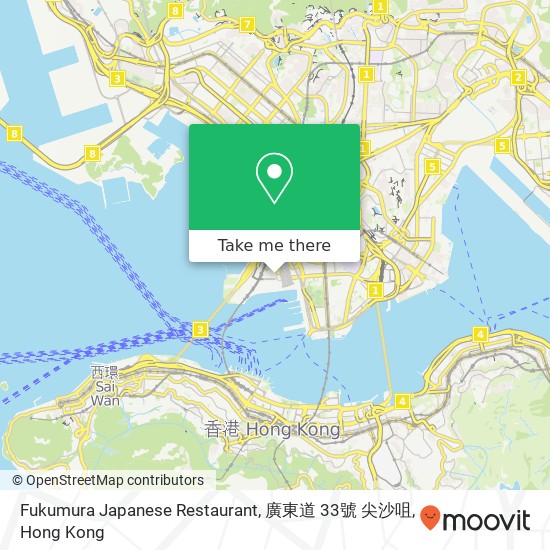 Fukumura Japanese Restaurant, 廣東道 33號 尖沙咀 map