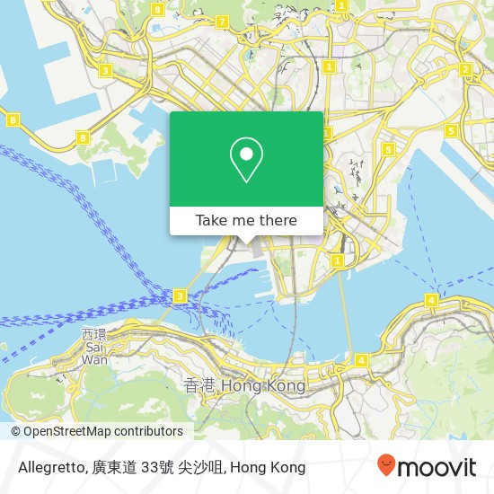 Allegretto, 廣東道 33號 尖沙咀 map