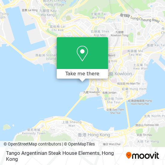 Tango Argentinian Steak House Elements map