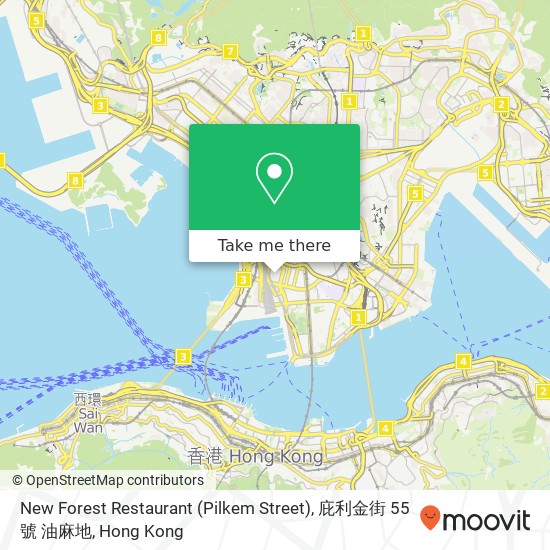 New Forest Restaurant (Pilkem Street), 庇利金街 55號 油麻地 map