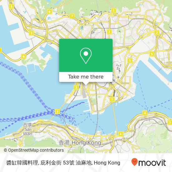 醬缸韓國料理, 庇利金街 53號 油麻地 map