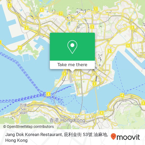 Jang Dok Korean Restaurant, 庇利金街 53號 油麻地 map