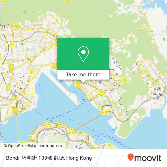 Bondi, 巧明街 109號 觀塘 map