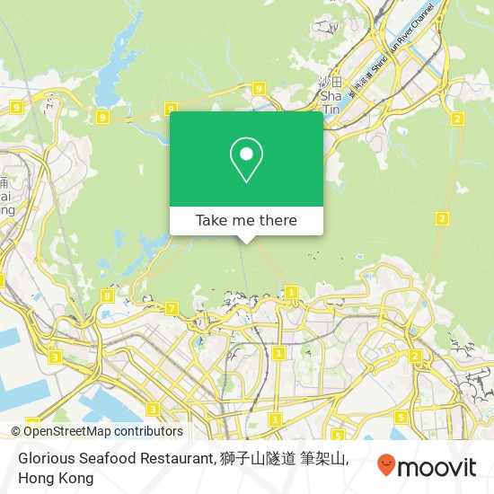 Glorious Seafood Restaurant, 獅子山隧道 筆架山 map