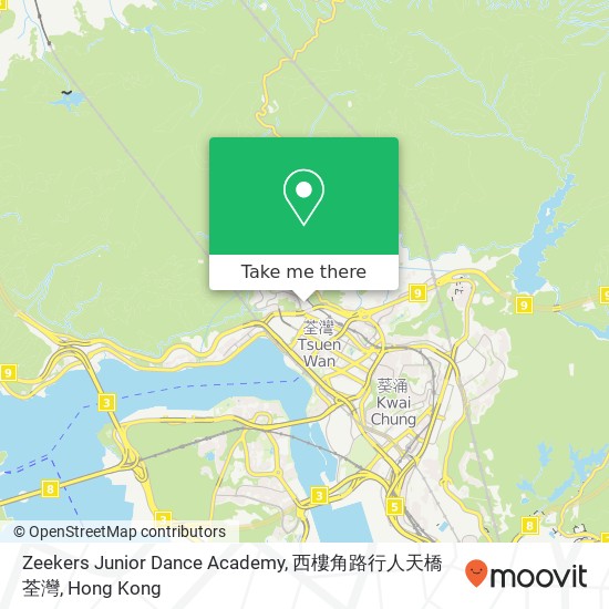 Zeekers Junior Dance Academy, 西樓角路行人天橋 荃灣地圖