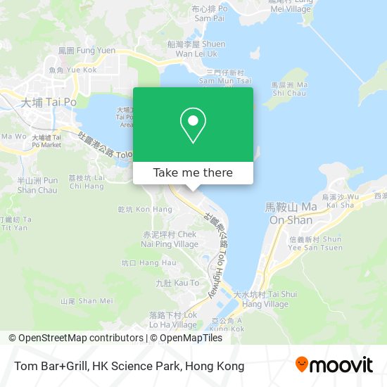 Tom Bar+Grill, HK Science Park map