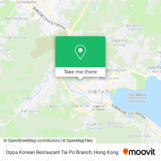 Oppa Korean Restaurant Tai Po Branch map