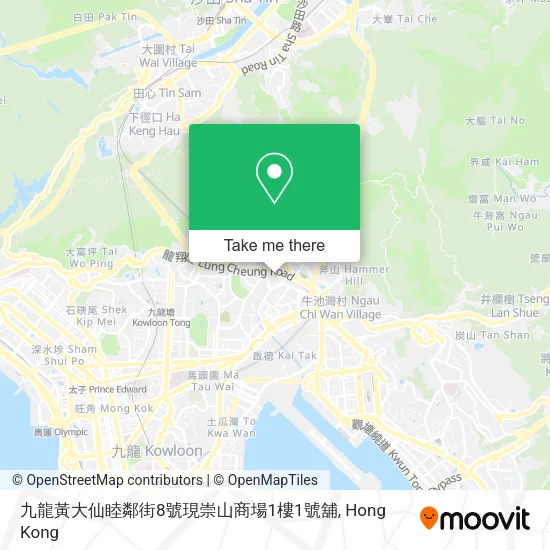 九龍黃大仙睦鄰街8號現崇山商場1樓1號舖地圖