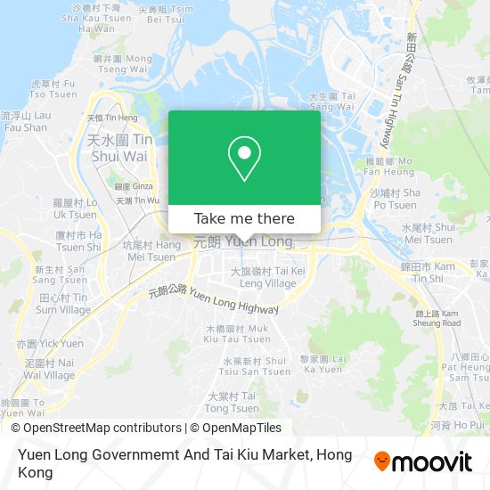 Yuen Long Governmemt And Tai Kiu Market map