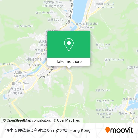 恒生管理學院D座教學及行政大樓地圖