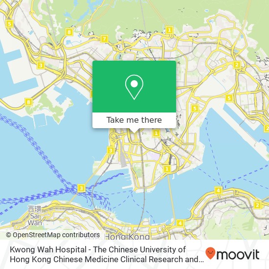 Kwong Wah Hospital - The Chinese University of Hong Kong Chinese Medicine Clinical Research and Ser map