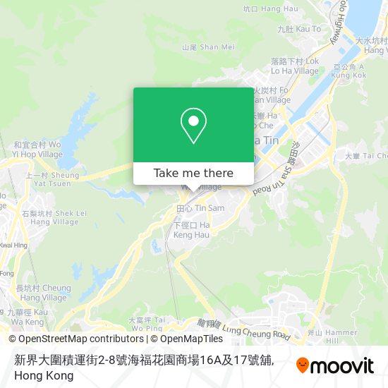 新界大圍積運街2-8號海福花園商場16A及17號舖 map