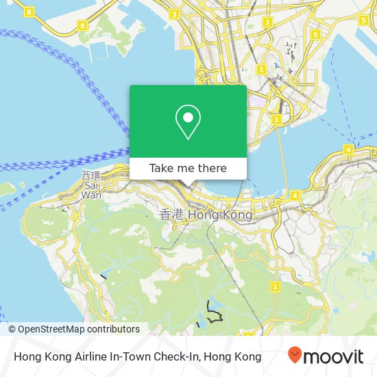 Hong Kong Airline In-Town Check-In map