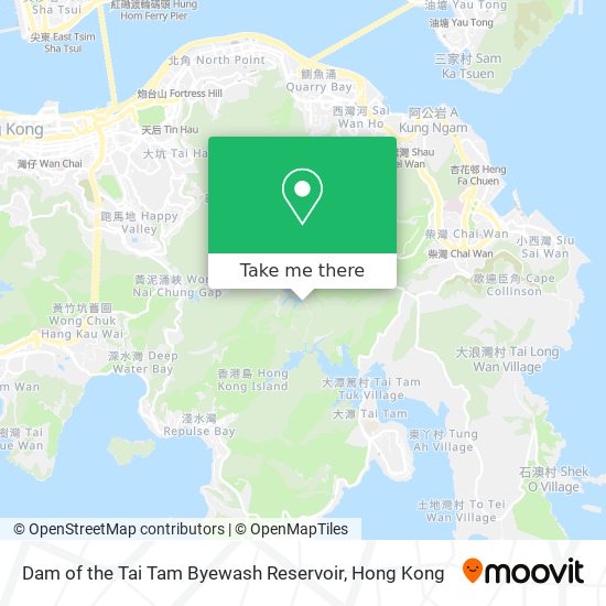 Dam of the Tai Tam Byewash Reservoir map