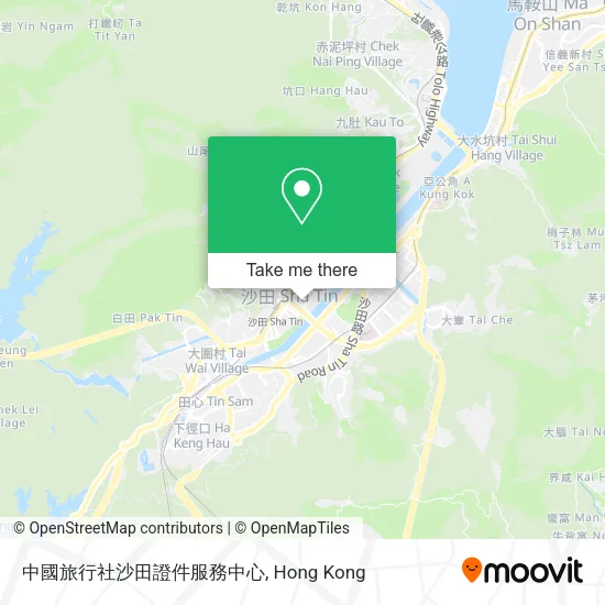 中國旅行社沙田證件服務中心地圖