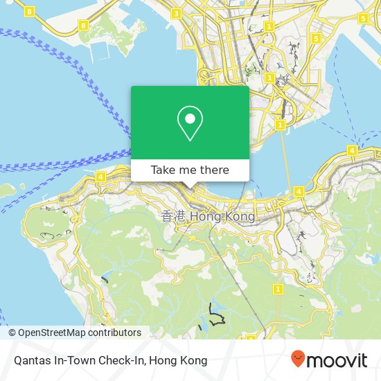 Qantas In-Town Check-In map