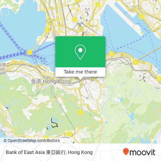 Bank of East Asia 東亞銀行 map