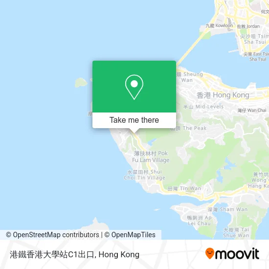港鐵香港大學站C1出口地圖