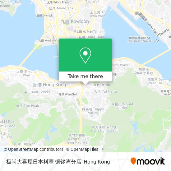 极尚大喜屋日本料理 铜锣湾分店地圖