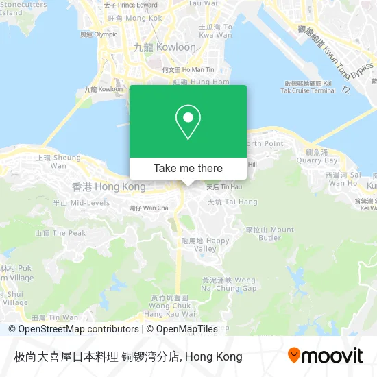 极尚大喜屋日本料理 铜锣湾分店地圖