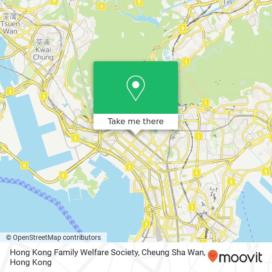 Hong Kong Family Welfare Society, Cheung Sha Wan map