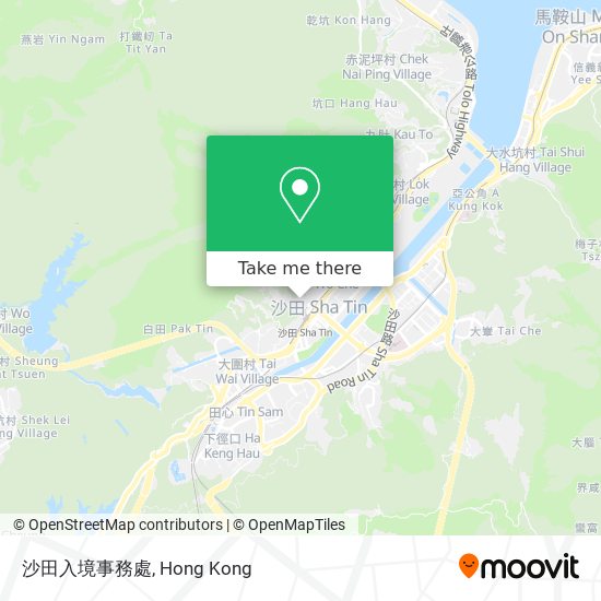 沙田入境事務處地圖