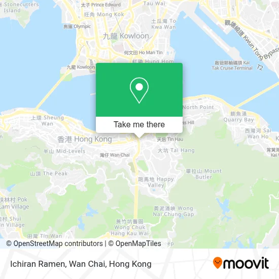 Ichiran Ramen, Wan Chai map