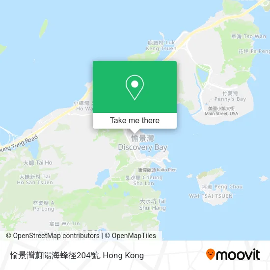 愉景灣蔚陽海蜂徑204號地圖