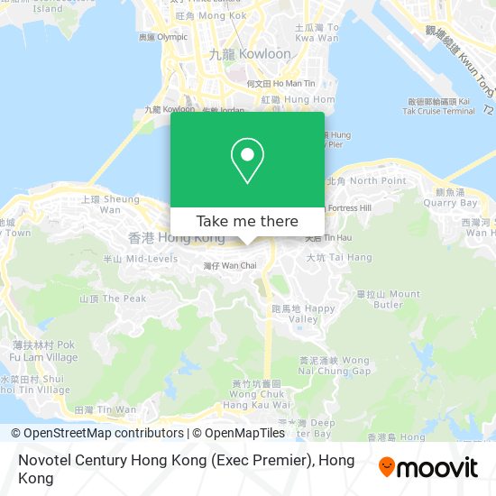 Novotel Century Hong Kong (Exec Premier) map