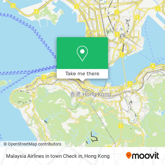 Malaysia Airlines in town Check in map