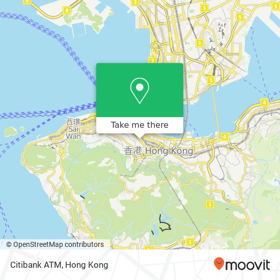 Citibank ATM, 香港特别行政区 map