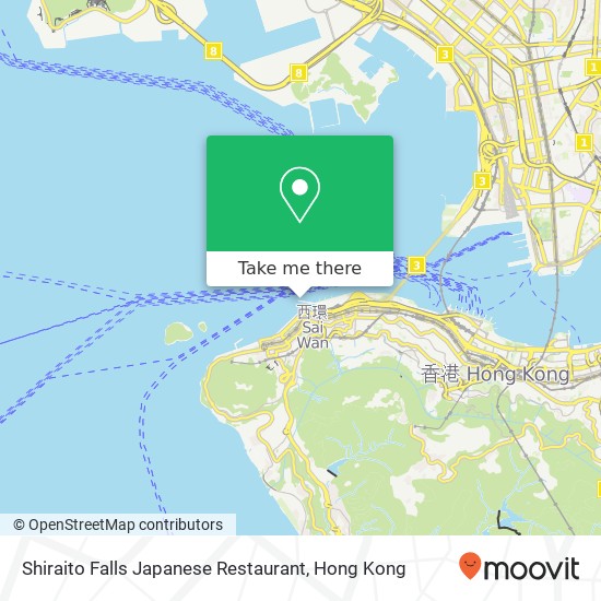 Shiraito Falls Japanese Restaurant, 香港特别行政区 map