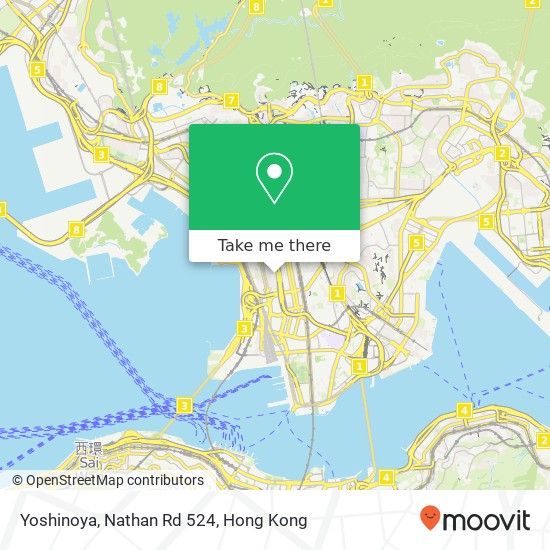 Yoshinoya, Nathan Rd 524 map