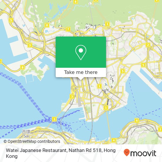 Watei Japanese Restaurant, Nathan Rd 518 map